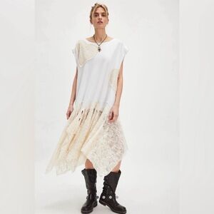Free People x Tricia Fix White Heart Maxi Tee Size Large